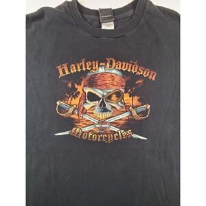 Harley-Davidson Orlando Florida Pirate Skull Gator T-Shirt Mens 2XL Black 2008